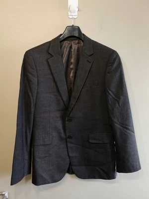 Blazer de lana gris oscuro Jaeger para hombre 40S traje formal de negocios chaqueta doble ventilación Foto 1 de 4