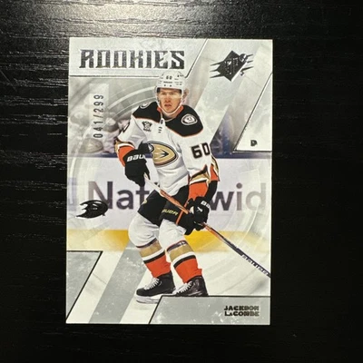 2023-24 Upper Deck SPx Rookies Jackson LaCombe #139 /299 Anaheim Ducks RC - Image 1 of 4