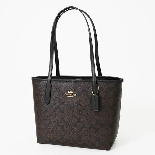 COACH CU759 Small City Tote Bag In Signature Canvas Outlet JAPAN