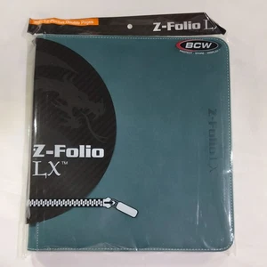 π₯ BCW Z-Folio 12-Pocket LX Album π₯ Teal π₯ 480 Trading Card Zipper Binder βοΈπ - Picture 1 of 6