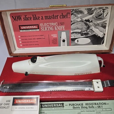 Cuchillo Cortador Eléctrico Universal General Electric Modelo UK-1 con Estuche Probado  Foto 1 de 4