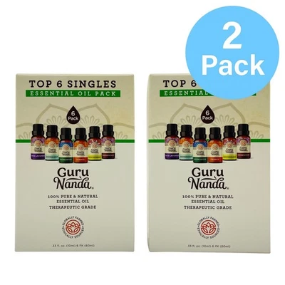 Guru Nanda Aceites Esenciales Top 6 Individuales Set 10ml Cada 2 Pack Nuevo Foto 1 de 3