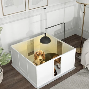 Whelping Box for Dogs with Retractable Light Stand, 39" x 38" x 19" - Picture 1 of 11