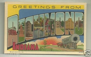 Richmond Indiana Postkarte 40er Jahre - Bild 1 von 2