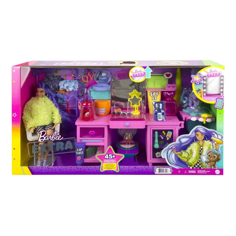 Barbie Extra Doll & Vanity Playset with Doll GYJ70