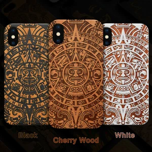 Mayan Calendar Wood Phone Case For iPhone 15/14/13/12/11 Pro, Max, Mini, Plus L - Picture 1 of 11