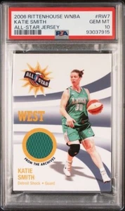 2006 Rittenhouse WNBA Katie Smith All Star Jersey PSA 10 Green Minnesota Lynx - Picture 1 of 2