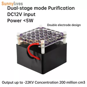 12V Anion Generator Air Particle Purifier Negative Lonizer Generator Dust Remove - Picture 1 of 16