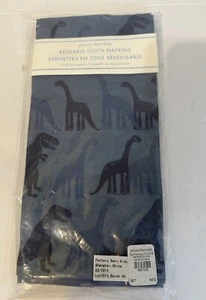 Pottery Barn Kids Cloth Napkin Set Of 5 Blue Dinosaur Reusable Cloth Napkins New - Picture 1 of 3