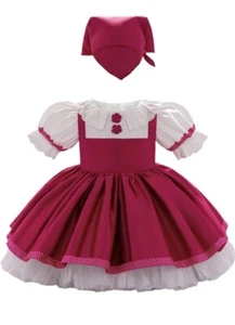 Girls Masha Costume Dress with Headscarf Rose Character Inspired (Masha & Bear)  - Picture 1 of 8