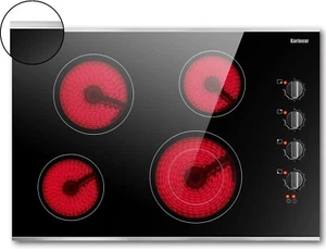 Karinear 30 Inch Electric Cooktop 4 Burners, Knob Control Built-in Ceramic Cookt - Picture 1 of 6