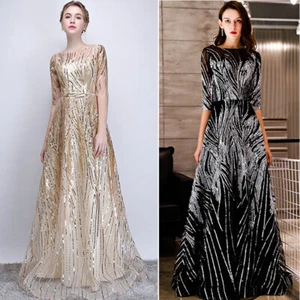 NEW Abendkleider Cocktailkleid Brautjungfern Party Lang Pailletten Kleider YSG61 - Bild 1 von 14