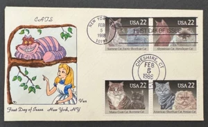 AtoZ. Cats FDC with Unofficial Cheshire CT Cancel Alice Wonderland Van Cachet - Picture 1 of 1
