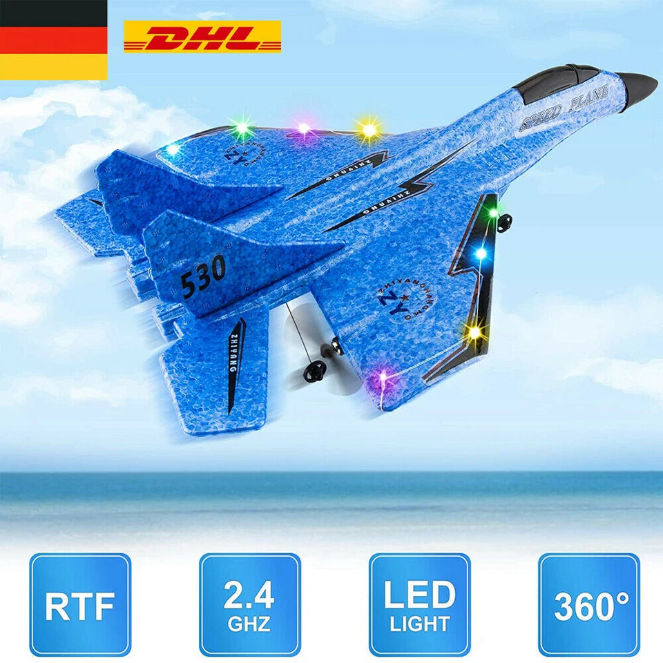 RC Ferngesteuertes Kampf-Flugzeug, Modell-Flieger mit 2 Akku und Fernsteuerung  - Bild 1 von 4