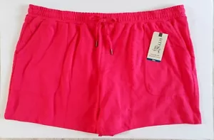 NEW Womens 2XL (20W- 22W) Pink Knit Shorts Bottoms Elastic Waist Terra & Sky XXL - Picture 1 of 13