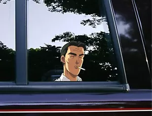 Bunta Smoking Peeker Peeking Window Vinyl Car Decals Initial D Anime Stickers - Picture 1 of 6