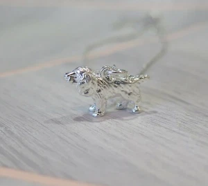 Stunning Sterling 925 Silver Spaniel Pendant Necklace Mothers Day Gift - Picture 1 of 3