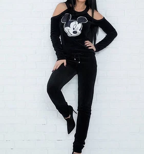 By Alina Mexton Damen 2-Teiler Samt Hausanzug Pullover Jogginghose Zweiteiler 34 - Bild 1 von 2