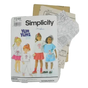 Simplicity 7246 Child Skirt Top Pants Pattern Size 3-6x Uncut Yum Yums Knits - Picture 1 of 12