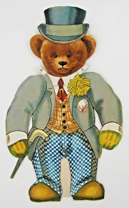 Muñeca de papel de oso de peluche vintage 10,5" troquelada litografía uniforme de béisbol 1907  - Imagen 1 de 12