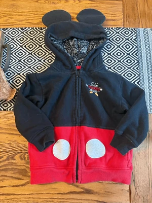 Chaqueta con Capucha Manga Larga Vellón Cremallera Orejas Mickey Mouse Parques Disney Talla 2XS Foto 1 de 4