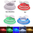 LED Strip Neon Flex Rope Light 5V USB 12V Waterproof Outdoor Lighting + UK Plug