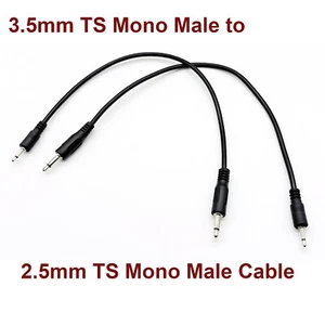 2x 3.5mm 1/8" To 2.5mm TS Monaural Mini Mono Audio Connector Male to Male Cable - Picture 1 of 12