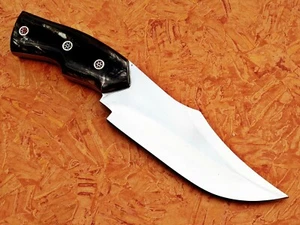D2 STAHL CUSTOM HANDMADE JAGD TAKTISCHER DOLCH MESSER BULLENHORNGRIFF & SCHEIDE - Bild 1 von 1