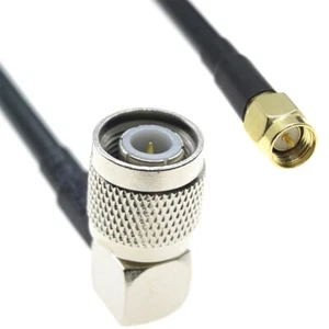 RG58 TNC Male Right Angle 90° to SMA Male coaxial Lot RF extension jumper cable - Picture 1 of 3