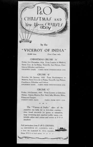 P & O ORIENT LINE CRUISES CHRISTMAS & NEW YEARS VICEROY OF INDIA 1934 AD - Bild 1 von 1