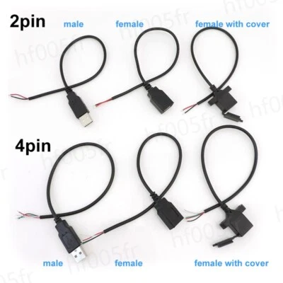 5v USB A type male female Extension wire Cable Connector 2/4Pin DIY Adapter - Image 1 of 4