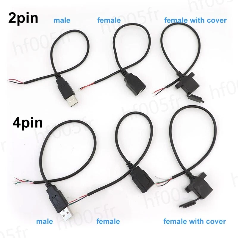 5v USB A type male female Extension wire Cable Connector 2/4Pin DIY Adapter - Image 1 of 4