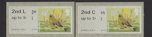 ERRORS BIRDS 2 2nd CLASS/2nd CLASS LARGE PAIR of GREENFINCH SINGLES POST GO RARE - Picture 1 of 1