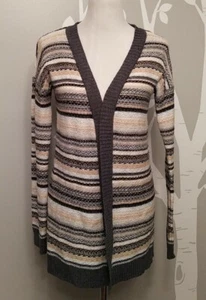 Women's Small/ petite Merona gray, yellow, white Knit Cardigan Sweater - Picture 1 of 7