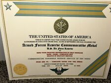 ARMED FORCES AIR FORCE RESERVE MEDAL COMMEMORATIVE CERTIFICATE ~ W/PRINTING T-1