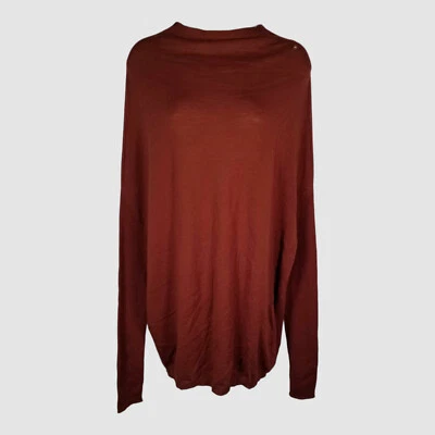 Rick Owens Woman Brown Lido Lightweight Crater Knit Wool Pullover Sweater Size L - Image 1 of 4