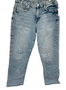 Gap Jeans Girls 16 Plus Girlfriend Distressed Adjustable Waist Light Wash NWT - Picture 1 of 9