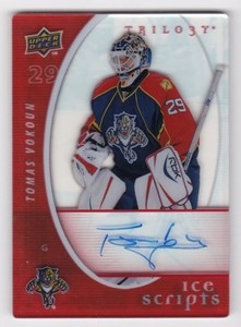 TOMAS VOKOUN 2008-09 Upper Deck Trilogy Ice Scripts Autograph Auto NM - MT  