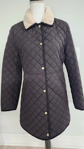 RALPH LAUREN Lauren Women's BLACK Diamond Quilted Jacket Logo MEDIUM - Picture 1 of 18