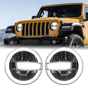 For Jeep Wrangler Ⅲ JK 2008-2017 Pair 7 Inch 45W LED Headlight Hi/Lo Beam DRL - Picture 1 of 14