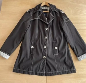 NAUTICA Women’s Rain Coat Jacket BLACK FULLY LINED Immaculate sz Large 12/14 - Picture 1 of 20