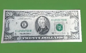 1995 SERIES $20 TWENTY DOLLAR BILL Appears uncirculated misallinged or miss cut - Picture 1 of 7