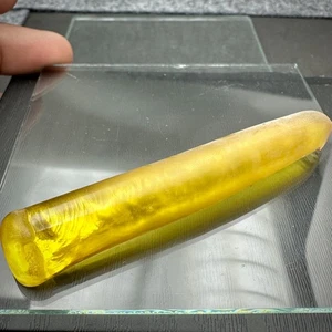 LAB CREATED 31.13 CEYLON YELLOW SAPPHIRE # 20 ROUGH CORUNDUM Half Boule GEMSTONE - Picture 1 of 6