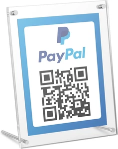 Acrylic QR Code Menu Sign with Metal Stand - 6 x 8 Inch Display - Picture 1 of 16