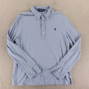 Ralph Lauren Polo Shirt Mens XL Blue Long Sleeve Featherweight Mesh Button Up - Picture 1 of 10