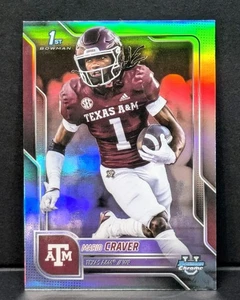 2025 Bowman Chrome U Mario Carver Refractor #165 Texas A&M NM - Bild 1 von 3