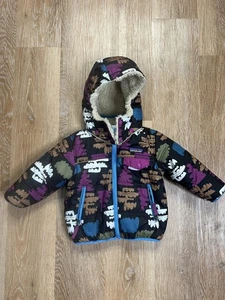 Patagonia Giacca Reversibile Pile con Cappuccio Bambino 12-18M Sherpa Cappotto Invernale Unisex - Foto 1 di 4