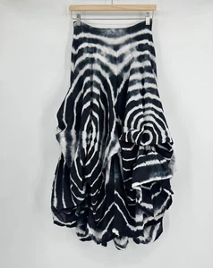 Luna Luz Parachute Tie Dye Shibori Gauzy Sheer Tiered Asymmetrical Skirt Sz S - Picture 1 of 6