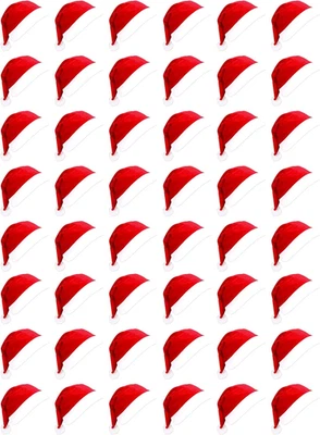 Массовые шляпы Санта-Клауса для взрослых и детей — классические красные рождественские шапки (12–108 шт.) - Изображение 1 из 4