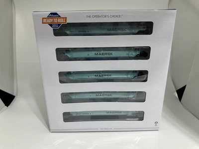 Athearn RTR HO ATH98921 Maxi I Articulated Well Cars 5-unit 'MAERSK' SFLC #25433 - Image 1 of 2